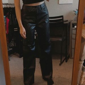 Black leather pants